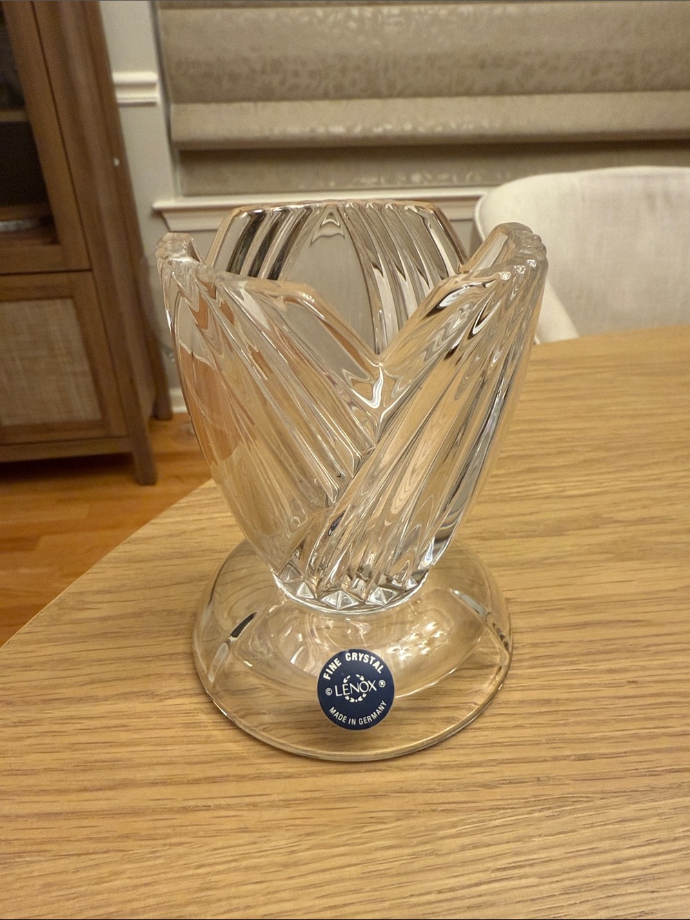 Lenox Clear Crystal Twisted Tulip Vase